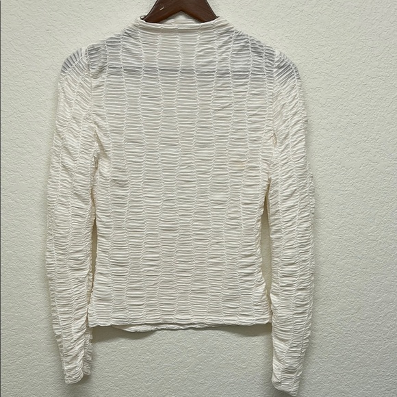The Workshop Smocked Mock Neck Women's Long Sleeve Top Large - Picture 1 of 7